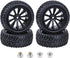 Hobbypark Rubber RC Car Tires & Wheel Rims, Outer Diameter 2.99 inch / 76mm, Foam Inserts (4-Pack).