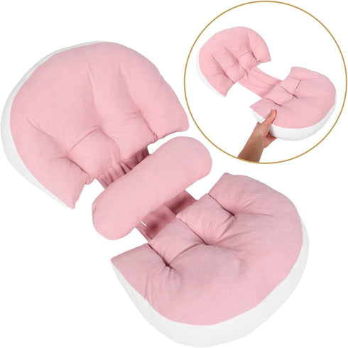 SHOWERORO U Shaped Maternity Pillow for Pregnant Women Supportive Waist Cushion for Side Sleeping Alleviating Belly
