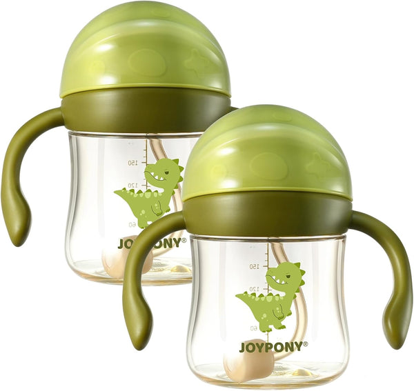 Joypony Baby Sippy Cups 6-12 Months, Spill Proof Weighted Straw Cup with