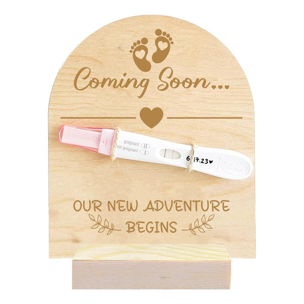 FREEBLOSS Wooden Pregnancy Announcement Sign Pregnancy Announcement for Dad Baby Reveal Ideas