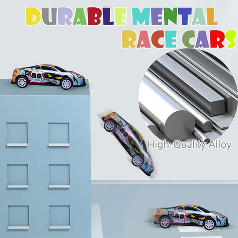 36 Pack Mini Die-Cast Race Cars - Pull Back Toy Vehicles Bulk for Boys Girls 3-5 Years Old
