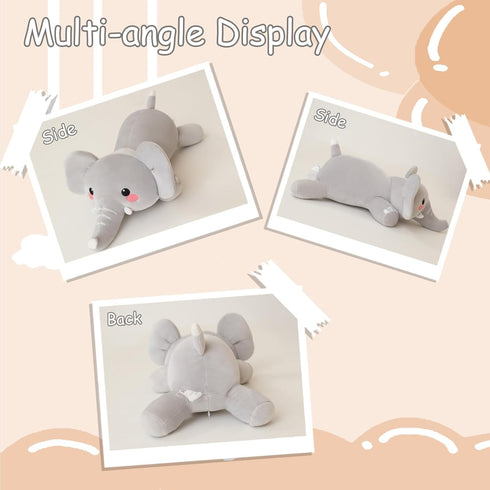 23.6 Inch, 3.1 Lbs SQEQE Weighted Elephant Plush, Weighted Elephant Stuffed Animal, Cute Plushies Soft Pillow Toy Gift