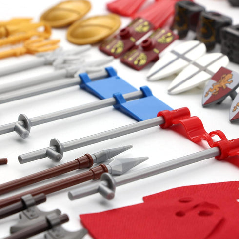 Feleph Medieval Weapons Pack for Knight Figures, Ancient Kingdom Military Soldier Castle Equipment Kit