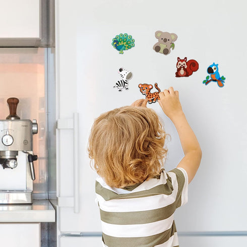 Kids Magnets for Fridge, Cute Animal Refrigerator Magnets for Toddlers, Educational Gift for Children, Full Back