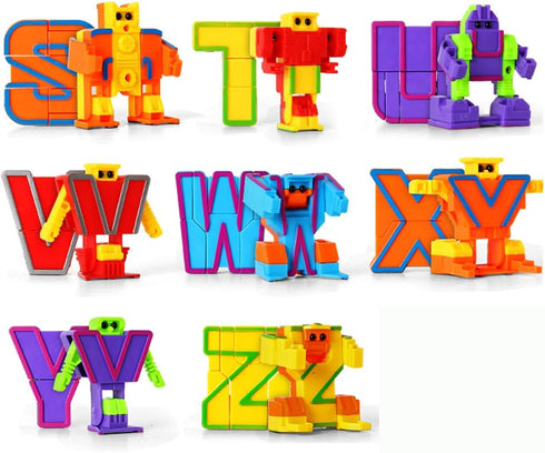 26 Cyeah Alphabet Robot Toys for Preschool Kids Education, Transforming Robotic Toys Pieces