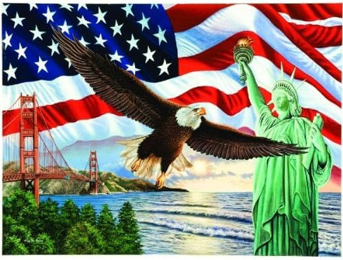 SUNSOUT INC - from Sea to Shining Sea - 1000 pc Jigsaw Puzzle by Artist: Higgins Bond - Finished Size 20" x 27" Fourth of July - MPN# 45826