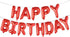 Happy Birthday Balloons Aluminum Foil Banner for Birthday Party Decorations and Supplies (Red)