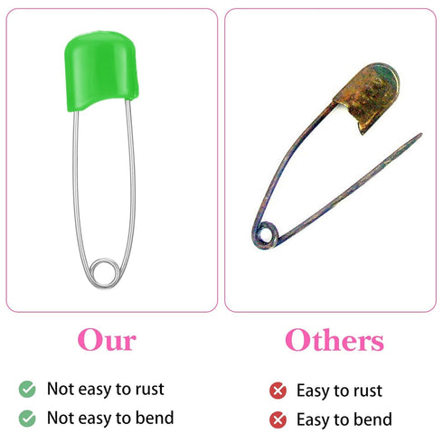 Yolev 50Pcs Diaper Pins Colored Baby Safety Pins Plastic Head Baby Diaper Pins for Ccloth Diapers with Safe Locking