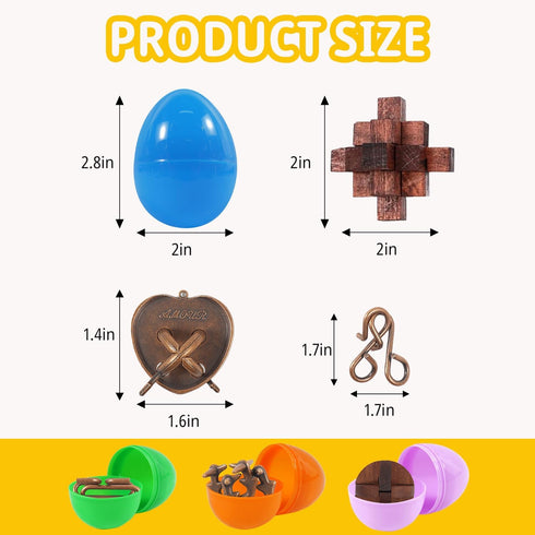 HINWOLN 24pcs Easter Egg Fillers with Brain Teaser Puzzles Toys - Easter Basket Stuffers for Teens, Egg Fillers