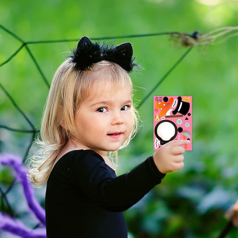 48 Pcs Make Your Own Halloween Sticker Sheets for Kids, Home Classroom Party Favor Games, Art Craft School Rewards