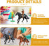 Western Figures Horse Carriage Model Playset, Plastic West Figurines Riding Horse Action Figure Educational Toys for
