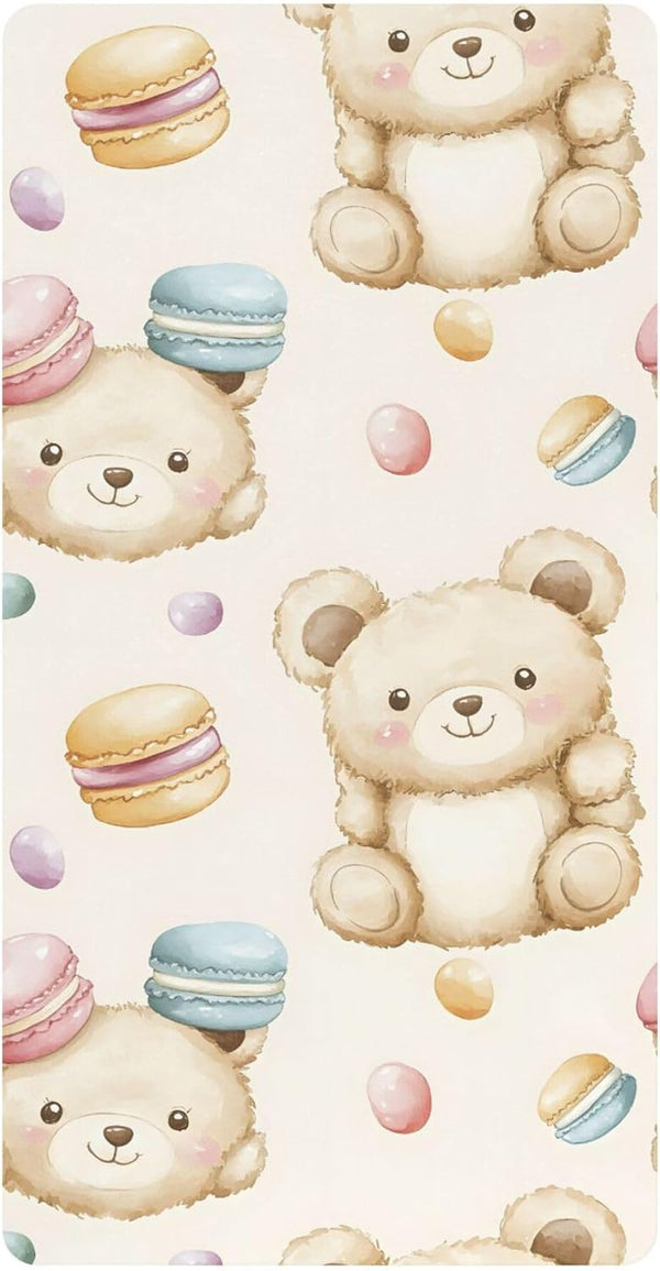 SEHANY Cute Cartoon Bear Fitted Crib Sheet 52"x28" - Soft Breathable Cotton Baby