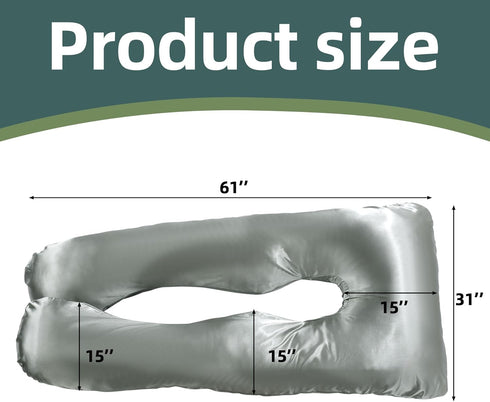 BALAPET Silky Satin Pregnancy Pillow Cover (ONLY Pillowcase), U Shaped Luxurious Smooth Maternity Pillow Cover, Soft