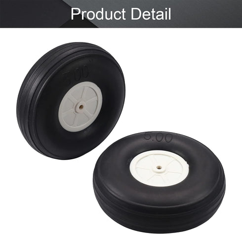 Fielect 5 inch RC Model Airplane Super Light Sponge Tire and Wheel Sets for RC Car, 2 Pcs