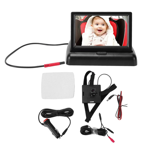 TIKATARER Baby Car Camera, 43 Inch Foldable Screen 1920x1080 HD 140 Degree Wide