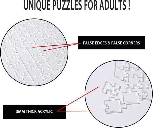Clear Hard Puzzle Jigsaw, 120 Piece Difficult Challenge Game for Adults and Children