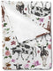 Watercolor Cow Boho Floral Baby Blanket - Farm Animals Flannel Swaddle Blanket for Boys and Girls, 30x40