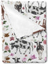 Watercolor Cow Boho Floral Baby Blanket - Farm Animals Flannel Swaddle Blanket for Boys and Girls, 30x40