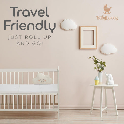 Pack 38" 26" 1.5" Waterproof and Play Mattress Topper | x x | Trifold Style - Breathable Soft Plush Foam - Portable