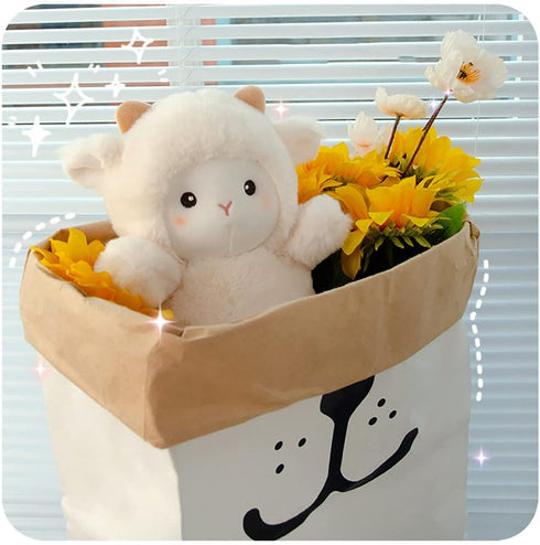 Little Sheep Plushie Lamb Stuffed Animal, 10 inch, Birthday Gift for Kids (White)