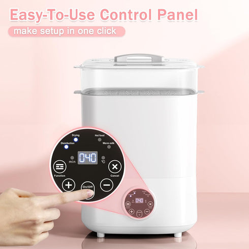 5-in-1 2 Fisca Baby Bottle Sterilizer and Dryer, Large Capacity Bottle Sanitizer and Dryer, Layers Compact Baby Bottle