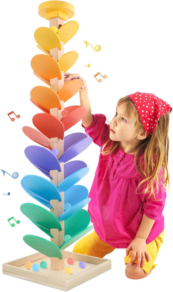 Wooden Marble Run Music Tree Montessori Toys for Kids 3+ Years Old