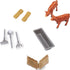 Country 18pc Playset, 3+ Big Toys: Truck & Cattle Trailer Adventure - Farm Toy Light-Sound White Pickup, Articulated