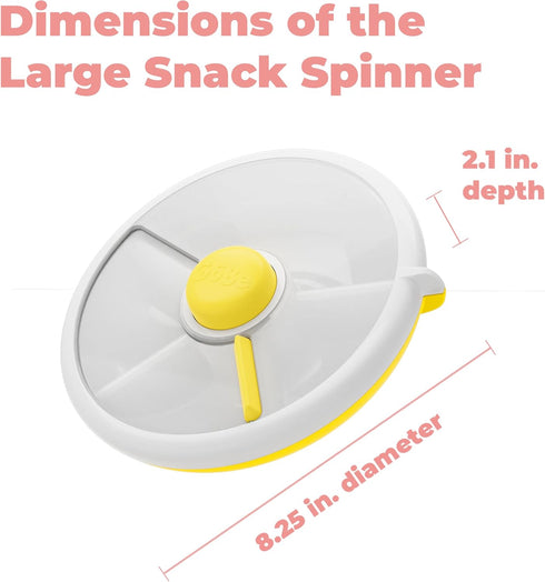 GoBe Kids Large Snack Spinner Slide Bundle - Reusable Snack Container with 4 Compartment Dispenser, BPA/PVC Free, Taro