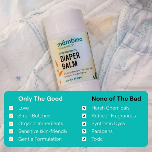 0.63 Mambino Organics Little Bottoms Diaper Balm, Baby Essentials Diaper Rash Cream, Newborn Essentials Must Haves