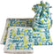 Handmade 4 Babies Fleese Blanket Burp Cloth Hat Set (White Color Edge)