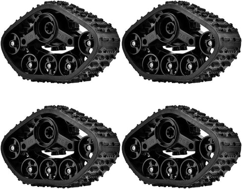 RC Military Truck Wheels, 4pcs Rubber Crawler Tire for WPL 1/16 RC Vehicle