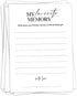 Birthday Party Games, My Favorite Memory, 25 Pcs Card Set for Guests,
