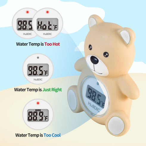 2in1 HubiBaby Baby Bath Thermometer & Digital Room Temperature, Kids Bathroom Safety Products with Temperature Warning