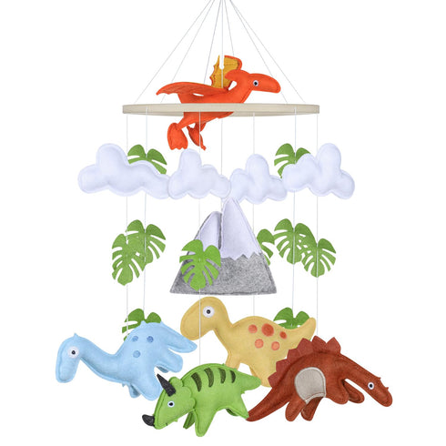 CLYMENE Dinosaur Baby Mobile for Crib | Baby Nursery Dinosaur Mobile |