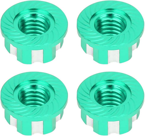 VGEBY 4pcs RC Hex Nuts, M4 Carving Hexagonal Nuts Aluminum Alloy for D3 D4 1/10 RC Car (Green)