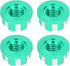 VGEBY 4pcs RC Hex Nuts, M4 Carving Hexagonal Nuts Aluminum Alloy for D3 D4 1/10 RC Car (Green)