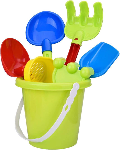 Beach Toys, 19 Piece Sand Toys Set for Kids, Includes Water Wheel, Bucket, Molds, Mesh Bag