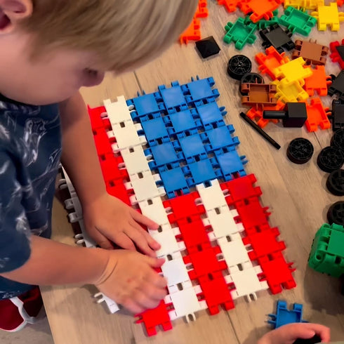 250-Piece Set 4+ Beblox Building Blocks for Kids - Connecting Tiles - Interlocking Building Blocks for Kids, STEM Toys