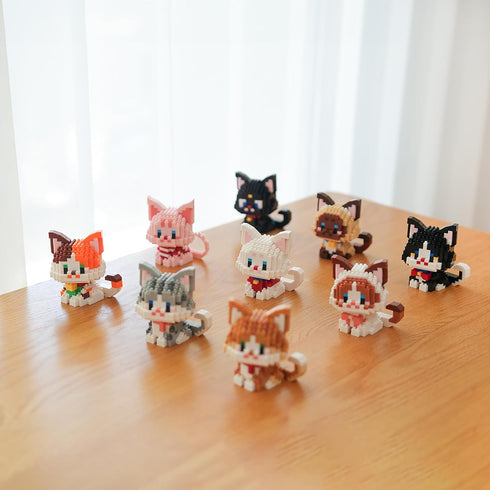 344 Mini Cat Building Blocks for Adult Party Favors Gift Pcs (Black Cat)