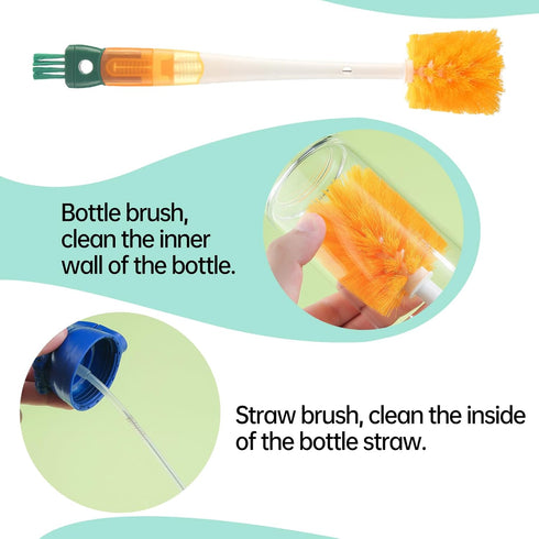 Hganxiu Cleaners,5-in-1 Bottle Brush Cleaner Water Bottle Brushes for Cleaning,Straw Brush Cleaner Extra Long Bottle