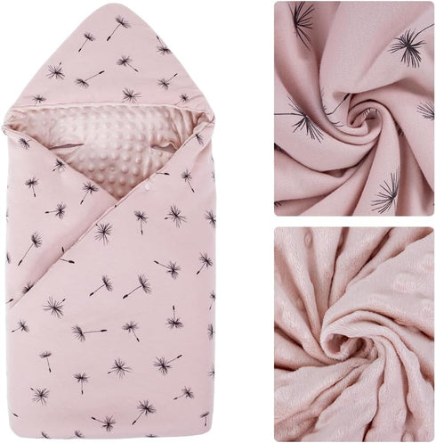 HOUSBAY Baby Blanket Newborn Blanket with Hooded Windproof Go Outside Warm Portable Swaddle Wrap in Basket Baby Safety