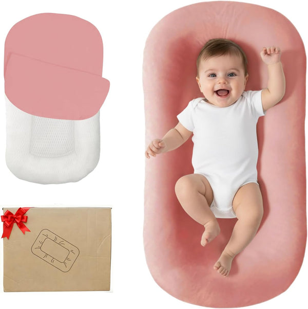Lucakuins Infant Support Cushion, 0-24 Months Newborn Baby Support Cushion with Cover, Portable