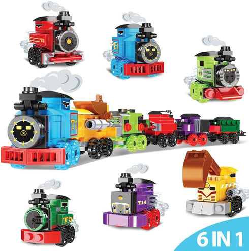 WODMAZ 12PCS Set PreFilled Easter Eggs with Train Building Blocks, Easter Egg Train Toys for Kids Easter Basket