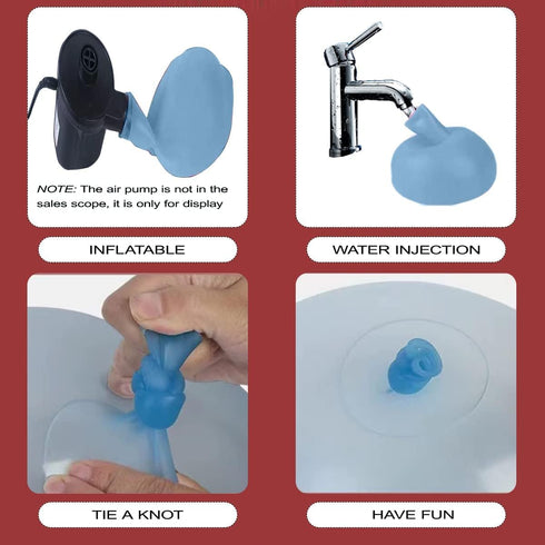 36'' Water Filled Bubble Ball - Inflating TPR Ball for Adults, Creative Water Injection Bubble Toy for Outdoor Fun