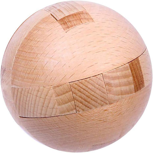 AHYUAN Handmade Wooden Puzzle Magic Ball, Brain Teasers Toy for Children and Adults (3 x 3 x 3 inch)