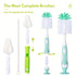 CAREBABYMORE Set Baby Bottle Brush with Nylon Nipple Cleaner, Sponge & Straw Brushes (Blue)