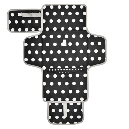 YANENDIE Polka Dots Black White Portable Diaper Changing Pad, Waterproof Baby Changing Mat