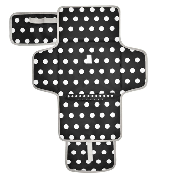 YANENDIE Polka Dots Black White Portable Diaper Changing Pad, Waterproof Baby Changing Mat
