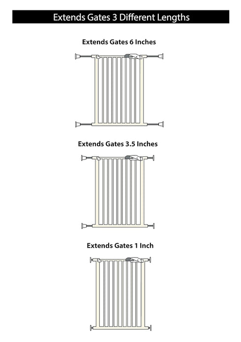 Wall Nanny Extender - 6 Inch Baby Gate Extension Guard, Protects Walls + Stabilizes Pressure Mounted Gates