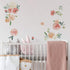Peony Flowers Wall Stickers DIY Leaves Wall Decals Art Decor for Living Room, Girls Bedrooms